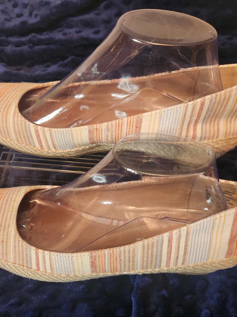 American Eagle Outfitters Striped Canvas Espadrille - Cream Multi Size 10